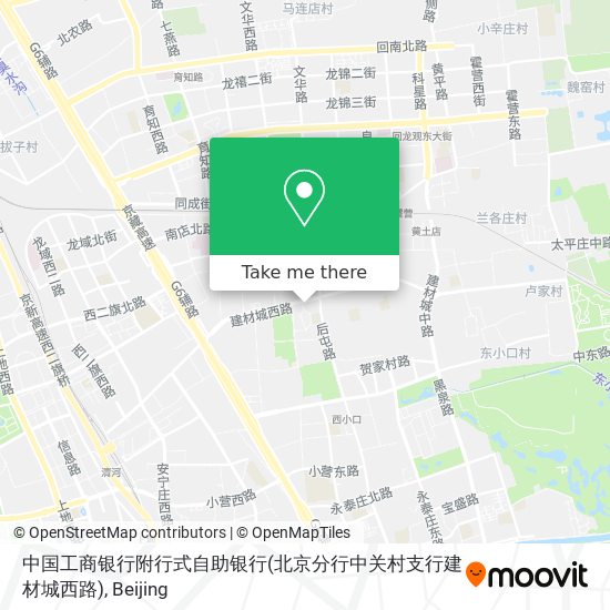 中国工商银行附行式自助银行(北京分行中关村支行建材城西路) map