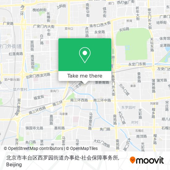 北京市丰台区西罗园街道办事处-社会保障事务所 map