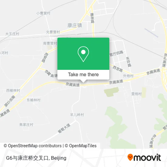 G6与康庄桥交叉口 map