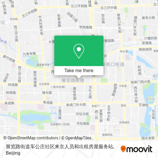 展览路街道车公庄社区来京人员和出租房屋服务站 map