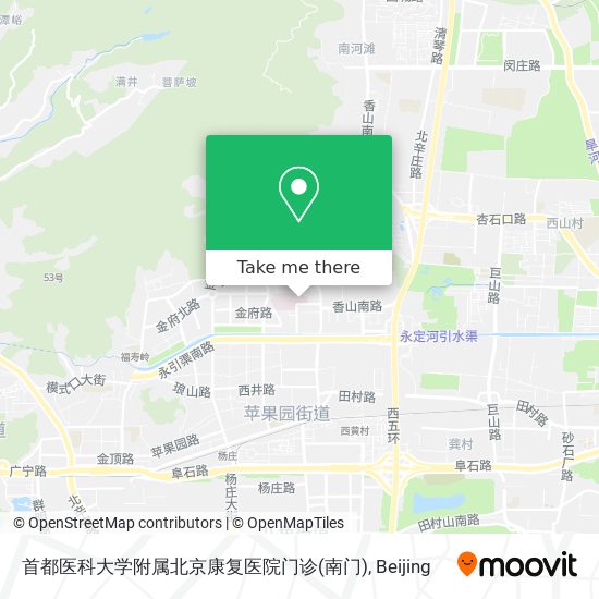 首都医科大学附属北京康复医院门诊(南门) map