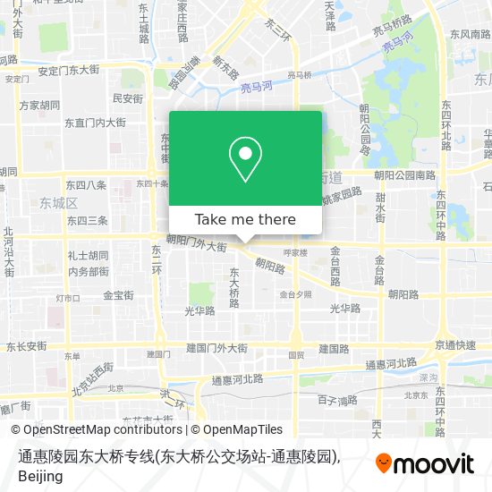 通惠陵园东大桥专线(东大桥公交场站-通惠陵园) map