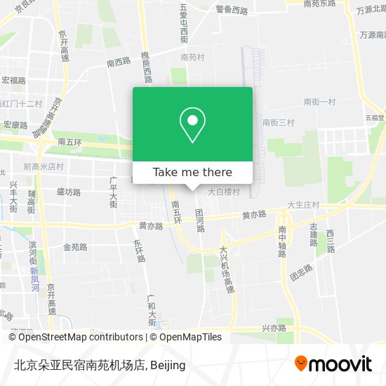 北京朵亚民宿南苑机场店 map