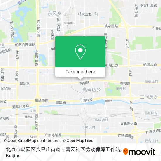 北京市朝阳区八里庄街道甘露园社区劳动保障工作站 map