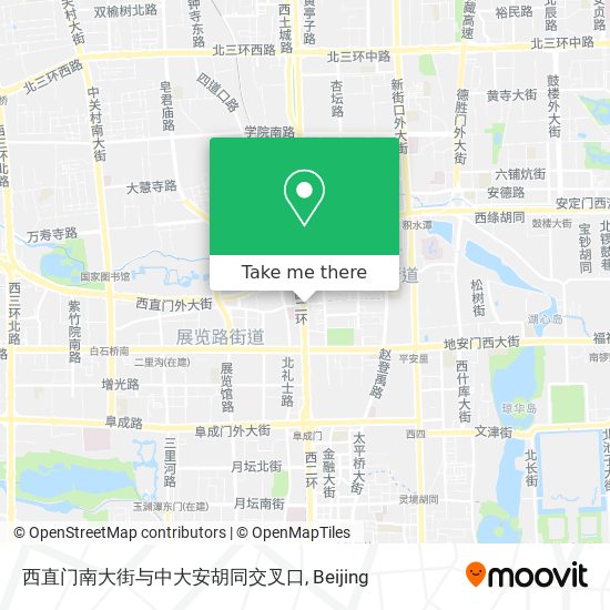 西直门南大街与中大安胡同交叉口 map