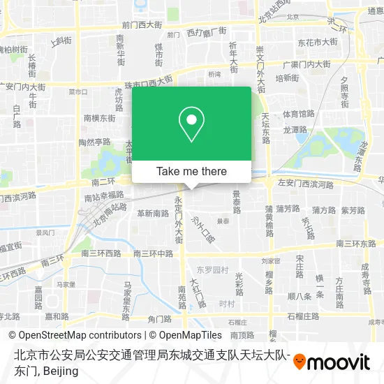 北京市公安局公安交通管理局东城交通支队天坛大队-东门 map