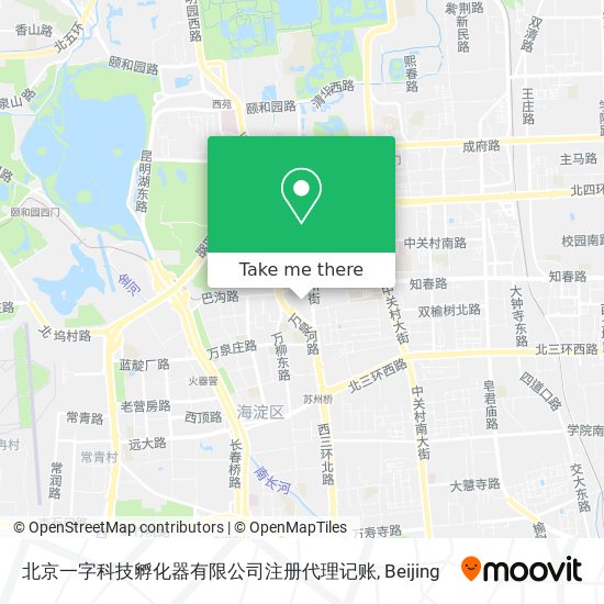 北京一字科技孵化器有限公司注册代理记账 map