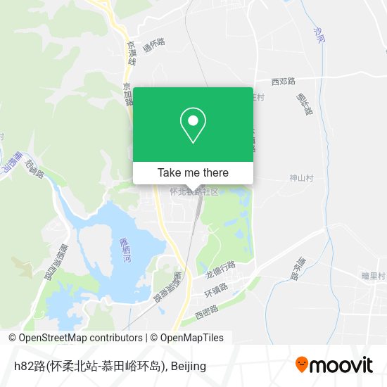 h82路(怀柔北站-慕田峪环岛) map