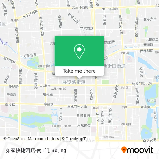 如家快捷酒店-南1门 map