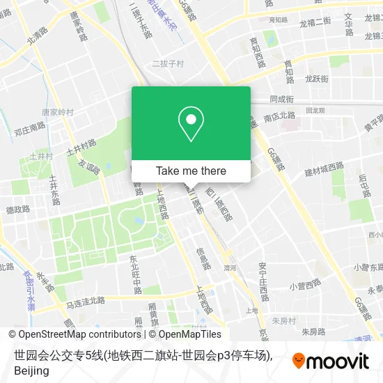 世园会公交专5线(地铁西二旗站-世园会p3停车场) map