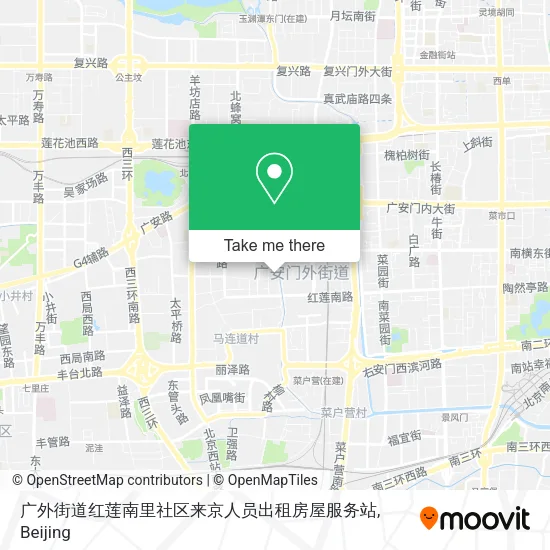 广外街道红莲南里社区来京人员出租房屋服务站 map