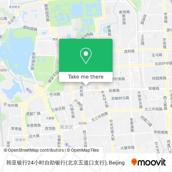 韩亚银行24小时自助银行(北京五道口支行) map