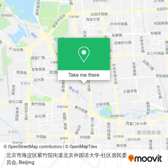 北京市海淀区紫竹院街道北京外国语大学-社区居民委员会 map