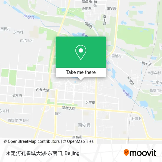 永定河孔雀城大湖-东南门 map