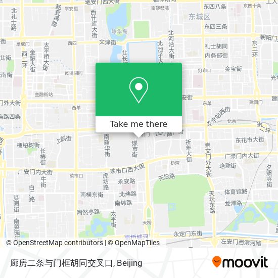廊房二条与门框胡同交叉口 map