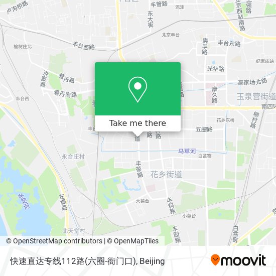 快速直达专线112路(六圈-衙门口) map