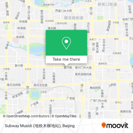 Subway Muxidi (地铁木樨地站) map