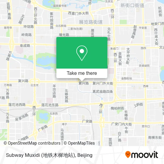 Subway Muxidi (地铁木樨地站) map