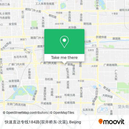 快速直达专线184路(双井桥东-次渠) map