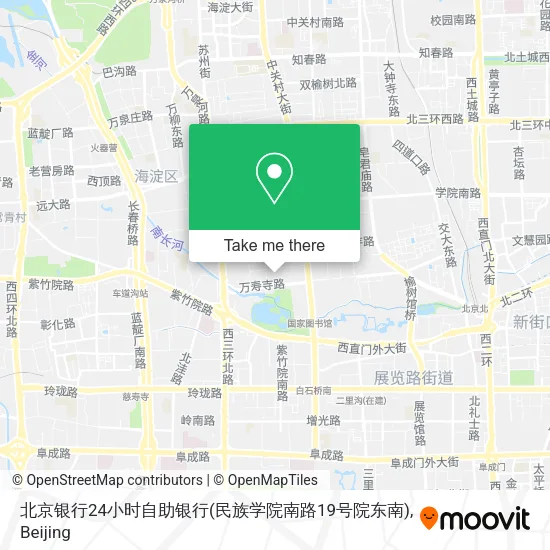 北京银行24小时自助银行(民族学院南路19号院东南) map
