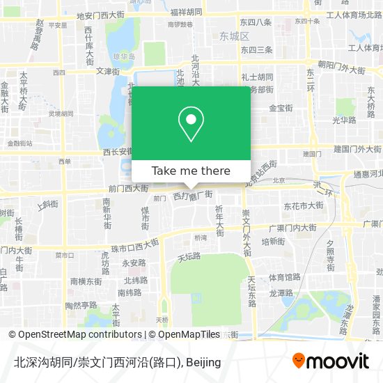 北深沟胡同/崇文门西河沿(路口) map