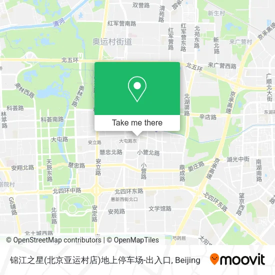 锦江之星(北京亚运村店)地上停车场-出入口 map
