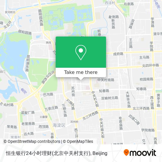 恒生银行24小时理财(北京中关村支行) map
