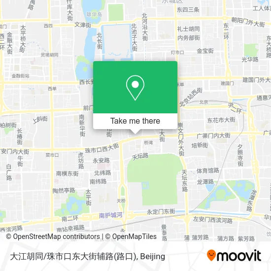 大江胡同/珠市口东大街辅路(路口) map