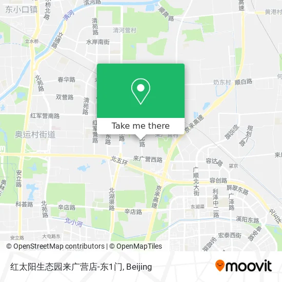 红太阳生态园来广营店-东1门 map