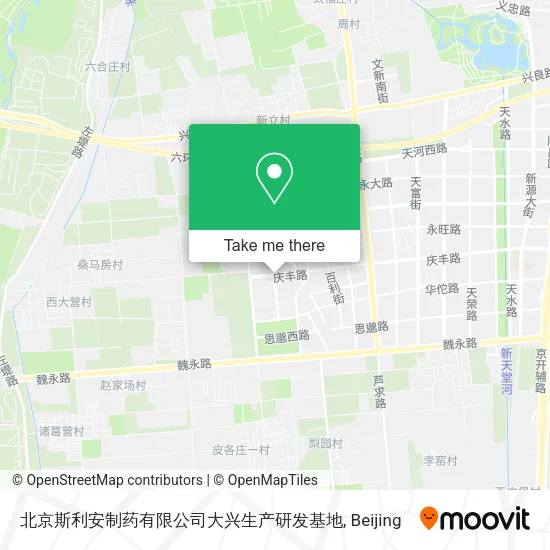 北京斯利安制药有限公司大兴生产研发基地 map