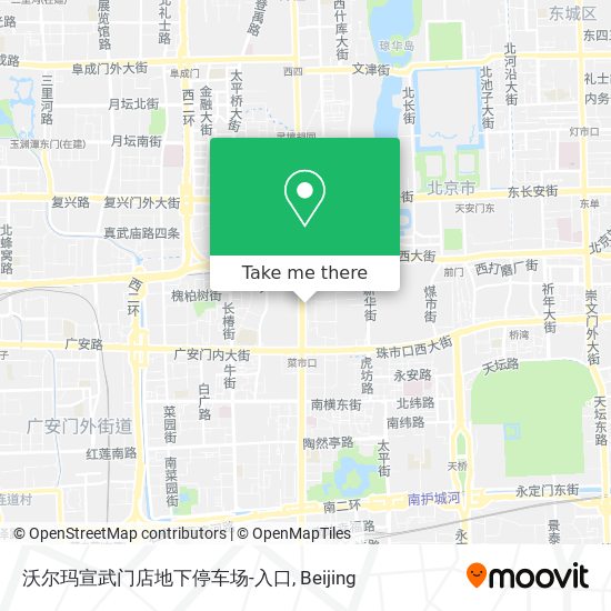沃尔玛宣武门店地下停车场-入口 map