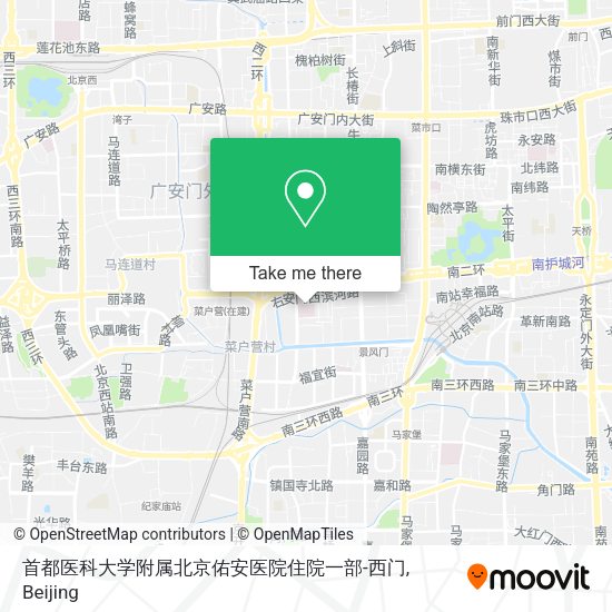首都医科大学附属北京佑安医院住院一部-西门 map