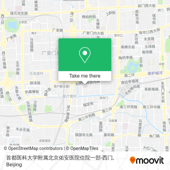 首都医科大学附属北京佑安医院住院一部-西门 map