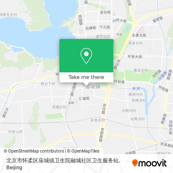 北京市怀柔区庙城镇卫生院融城社区卫生服务站 map