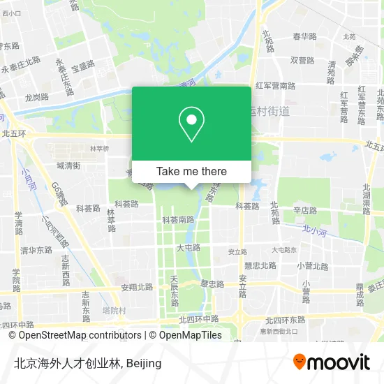 北京海外人才创业林 map