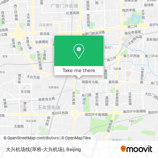 大兴机场线(草桥-大兴机场) map
