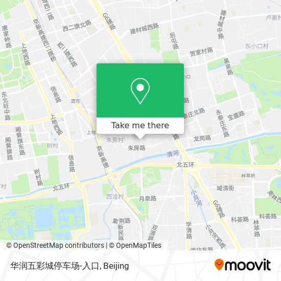华润五彩城停车场-入口 map