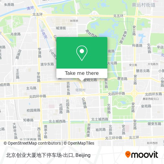 北京创业大厦地下停车场-出口 map