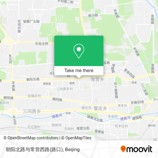 朝阳北路与常营西路(路口) map