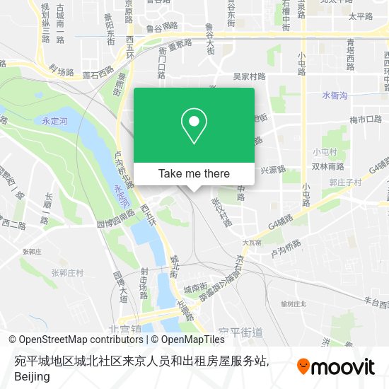 宛平城地区城北社区来京人员和出租房屋服务站 map
