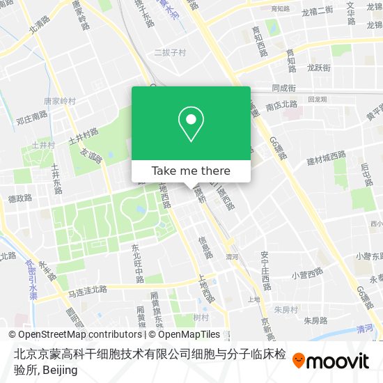 北京京蒙高科干细胞技术有限公司细胞与分子临床检验所 map