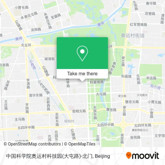 中国科学院奥运村科技园(大屯路)-北门 map