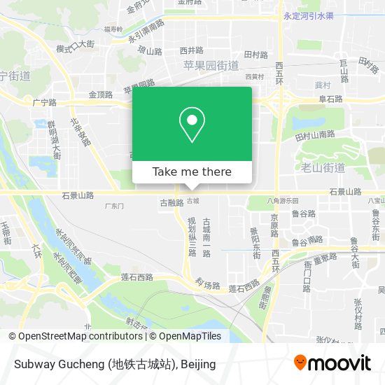 Subway Gucheng (地铁古城站) map
