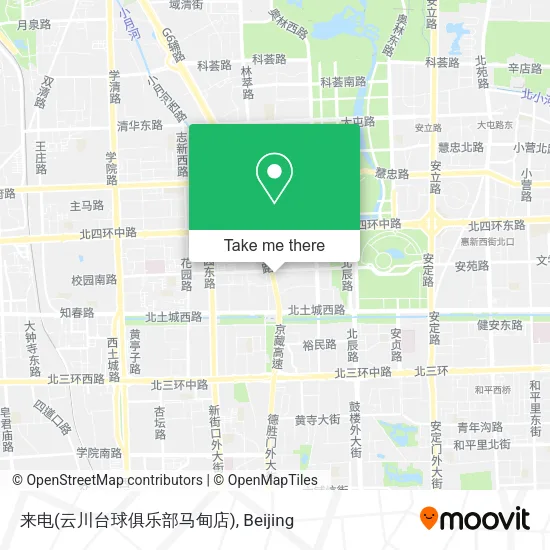 来电(云川台球俱乐部马甸店) map