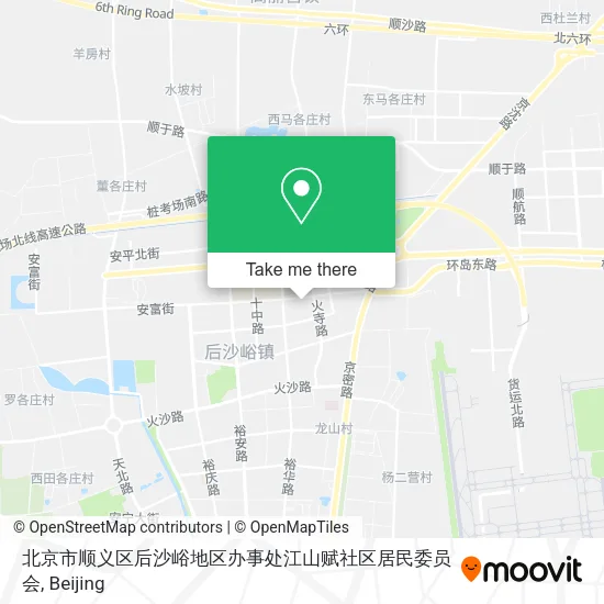北京市顺义区后沙峪地区办事处江山赋社区居民委员会 map