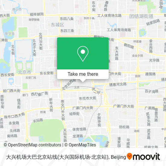 大兴机场大巴北京站线(大兴国际机场-北京站) map