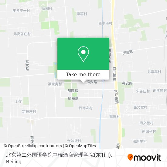 北京第二外国语学院中瑞酒店管理学院(东1门) map