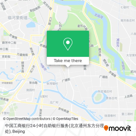 中国工商银行24小时自助银行服务(北京通州东方分理处) map