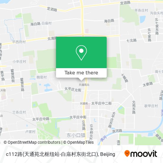 c112路(天通苑北枢纽站-白庙村东街北口) map