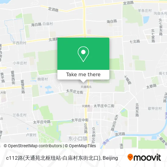c112路(天通苑北枢纽站-白庙村东街北口) map